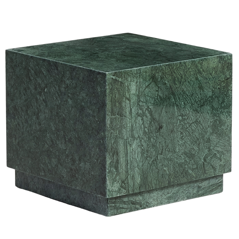 Kave Home Tmavě zelený mramorový odkládací stolek Sorein 40 x 40 cm
