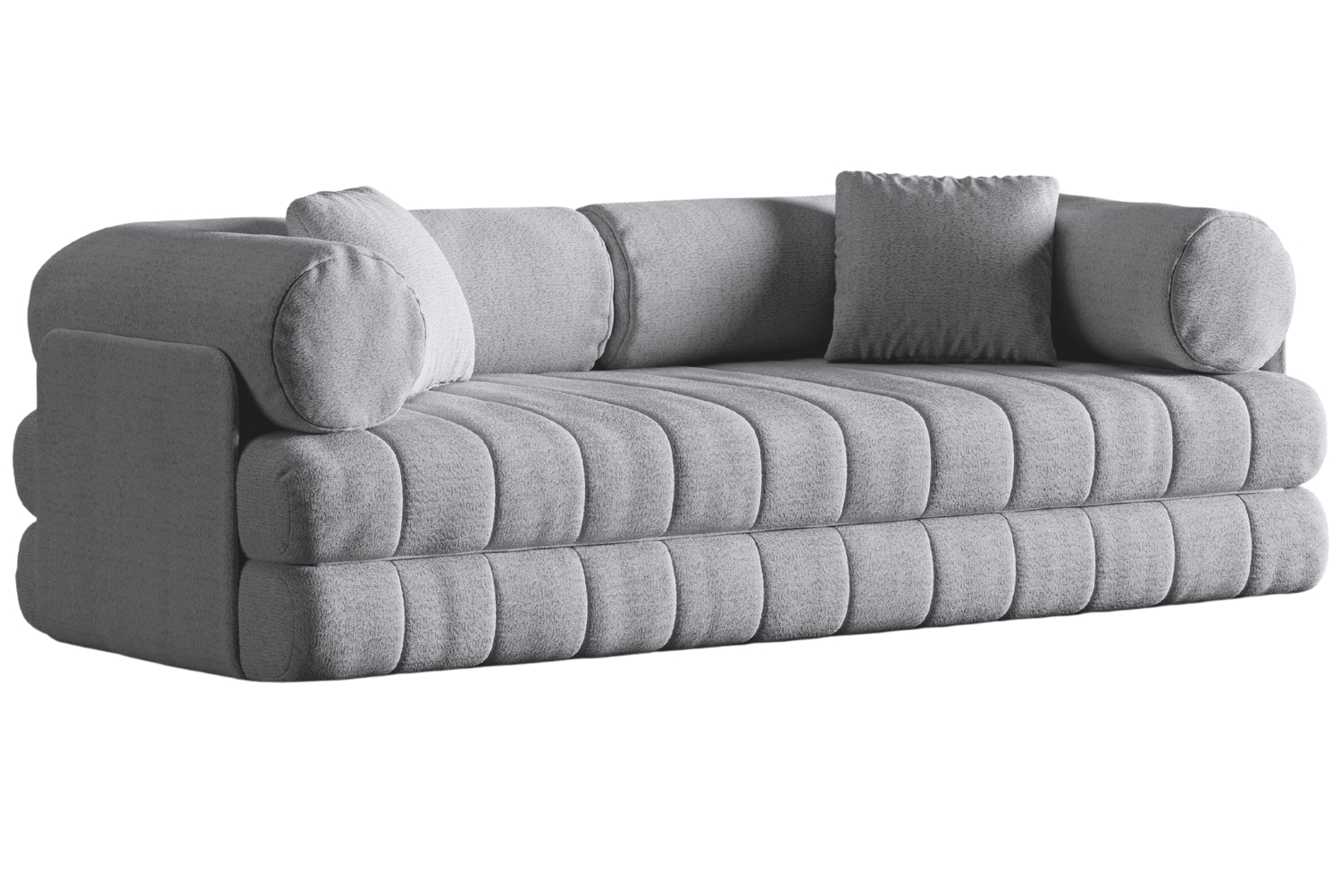 Cosmopolitan Design Šedá bouclé rozkládací pohovka Kemi 206 cm