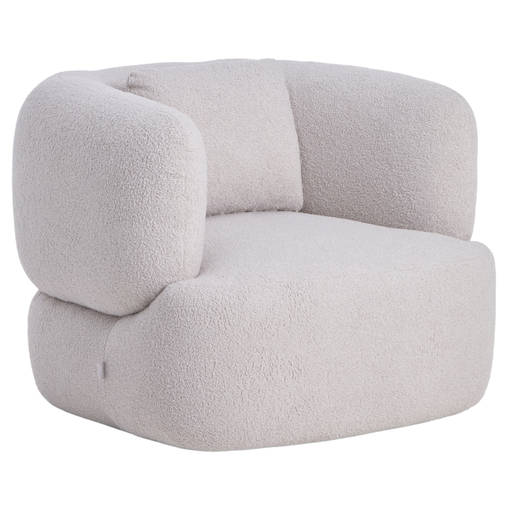 Kave Home Šedé bouclé otočné křeslo Martina