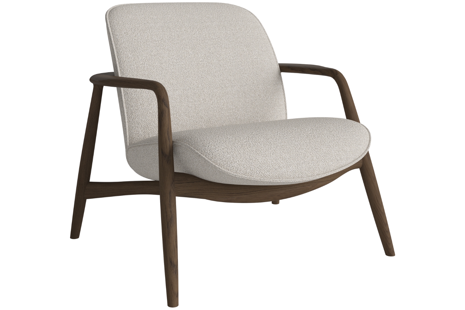 Bolia Béžové bouclé křeslo Bowie s tmavou dubovou podnoží