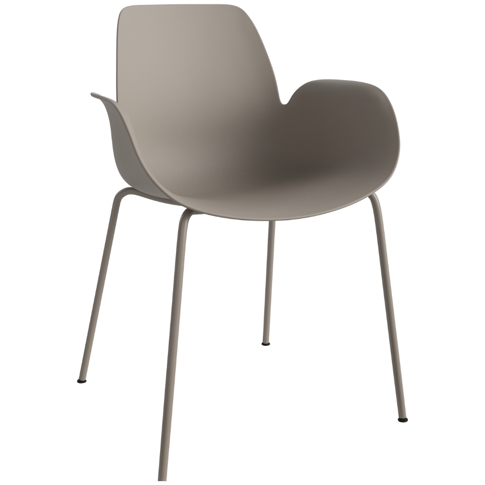 Bolia Hnědá plastová jídelní židle Seed