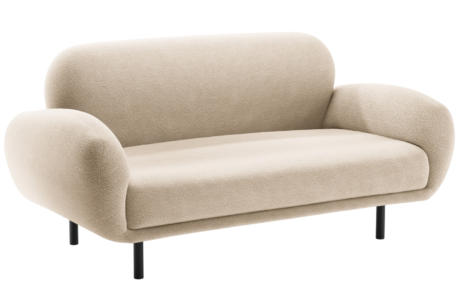 Micadoni Béžová bouclé dvoumístná pohovka Poppy 148 cm