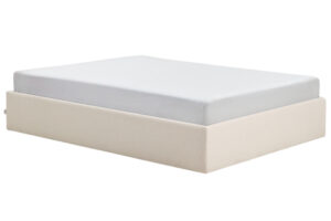 Kave Home Béžová dvoulůžková postel Nelzi 150 x 200 cm s úložným prostorem