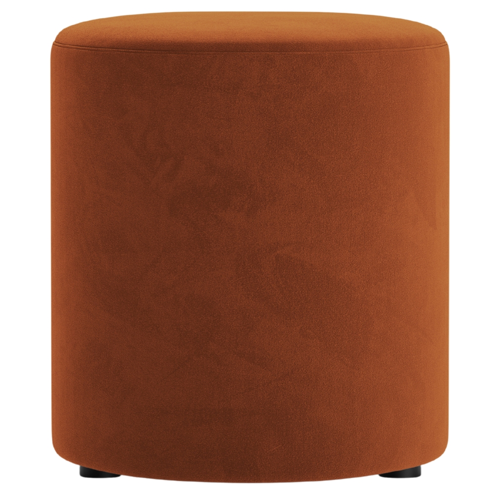 Micadoni Terakotově oranžový sametový taburet Dia 40 cm