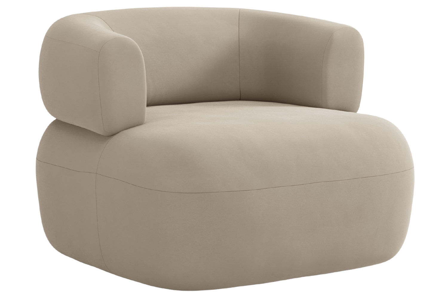 Windsor & Co Béžové sametové křeslo Aldrin