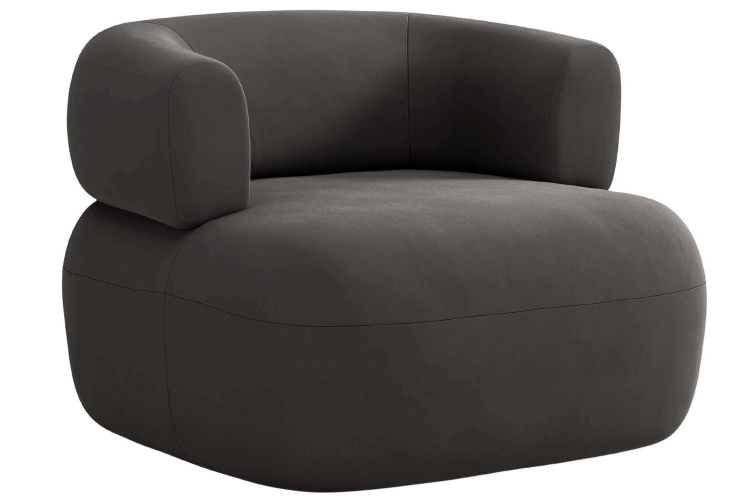 Windsor & Co Tmavě šedé sametové křeslo Aldrin