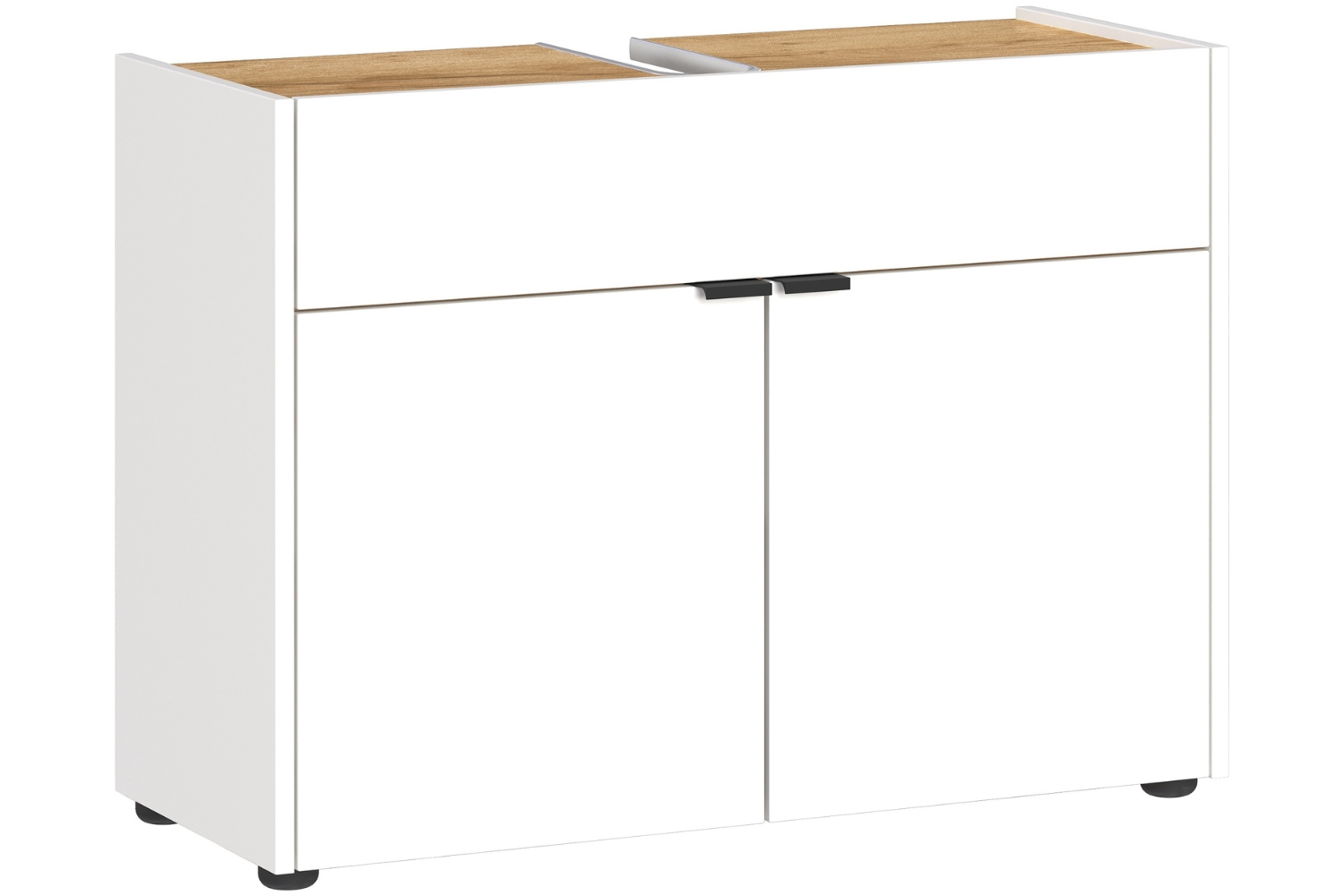 Germania Bílá umyvadlová skříňka Forano 80 x 34 cm s dubovým dekorem