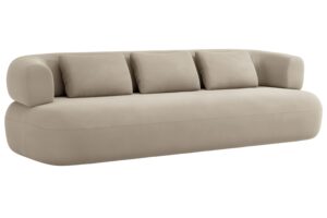 Windsor & Co Béžová sametová čtyřmístná pohovka Aldrin 226 cm