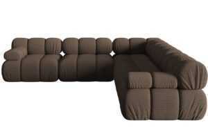 Micadoni Hnědá rohová pohovka Bellis 282 cm