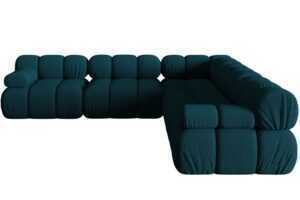 Micadoni Modrá rohová pohovka Bellis 282 cm