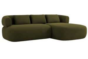 Windsor & Co Zelená sametová rohová pohovka Aldrin 225 cm