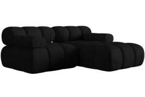 Micadoni Černá rohová pohovka Bellis 188 cm