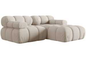 Micadoni Světle béžová rohová pohovka Bellis 188 cm