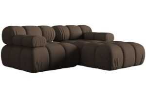 Micadoni Hnědá rohová pohovka Bellis 188 cm