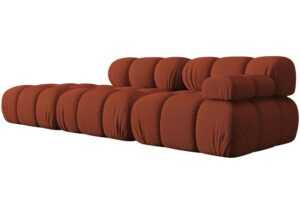 Micadoni Terakotově oranžová čtyřmístná pohovka Bellis 282 cm