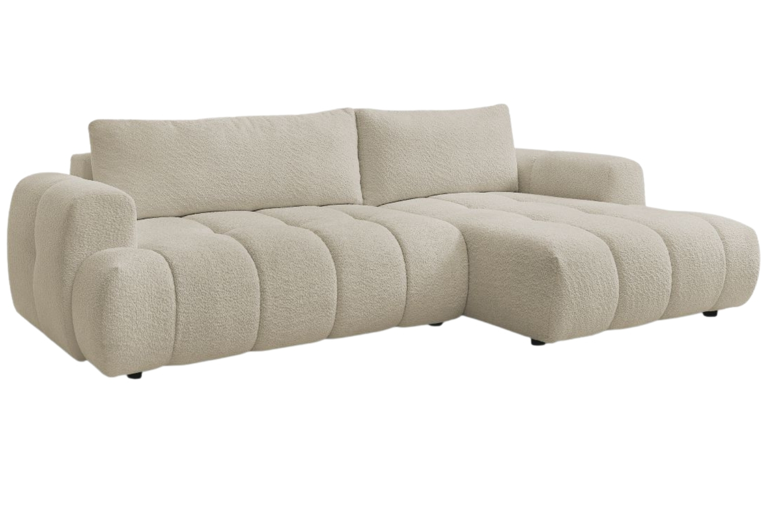 Bobochic Paris Béžová bouclé rozkládací pohovka Fuji 292 cm