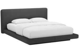 Micadoni Tmavě šedá dvoulůžková postel Linea 140 x 200 cm