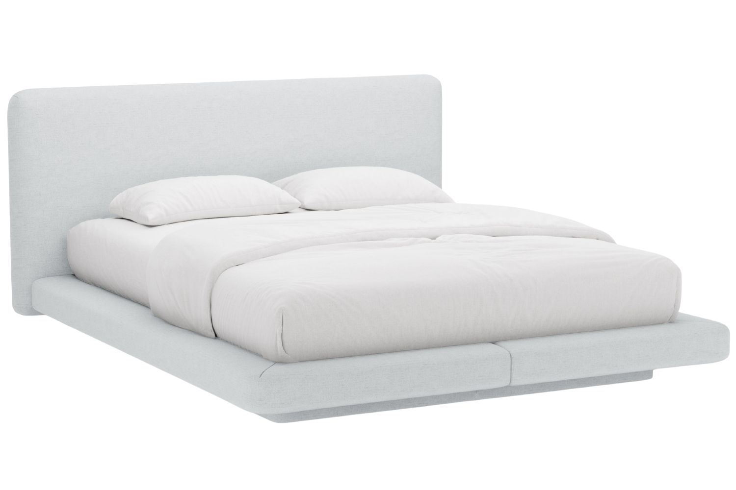 Micadoni Světle šedá dvoulůžková postel Linea 180 x 200 cm