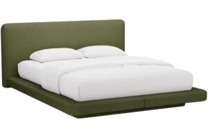 Micadoni Zelená bouclé dvoulůžková postel Linea 160 x 200 cm