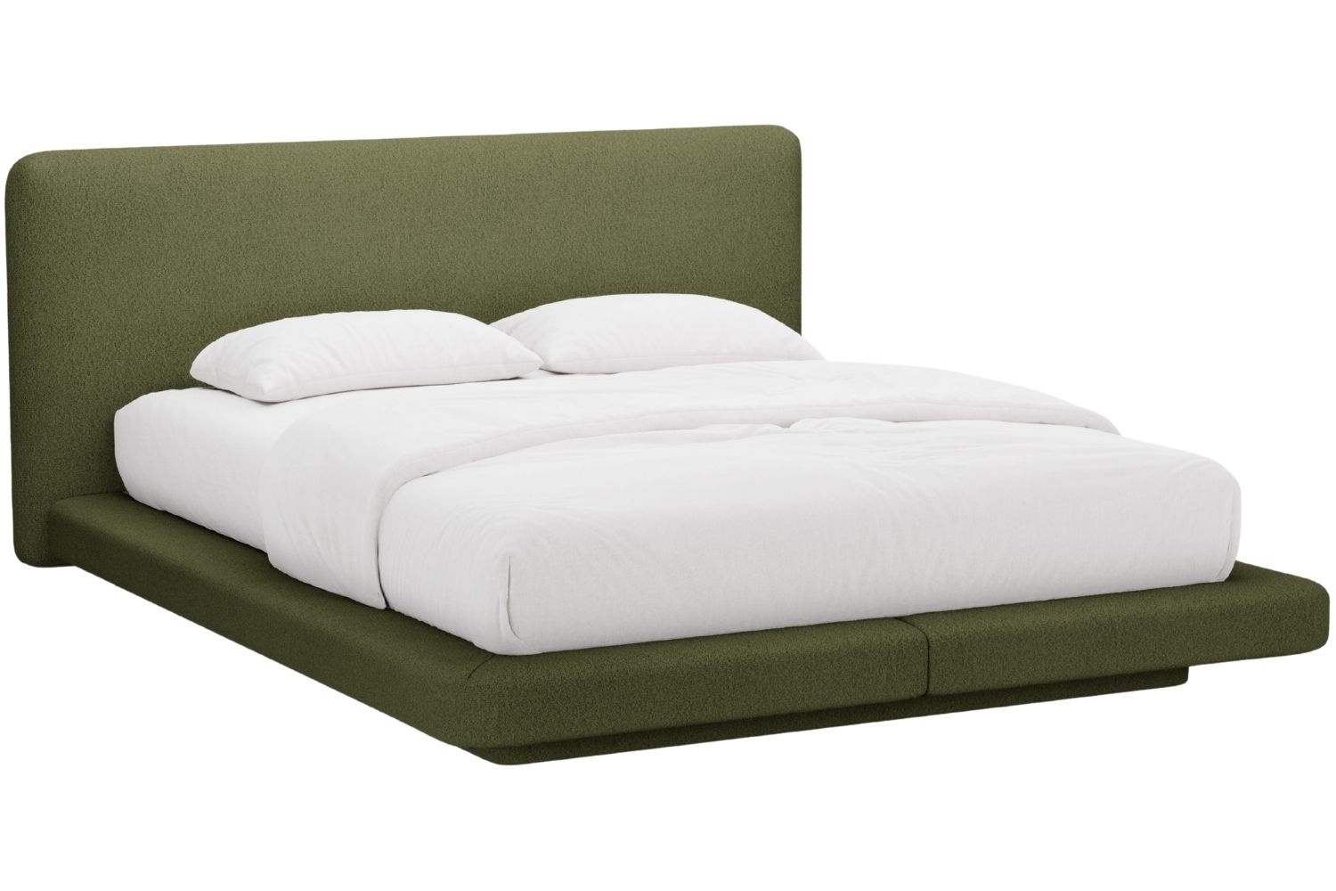 Micadoni Zelená bouclé dvoulůžková postel Linea 160 x 200 cm