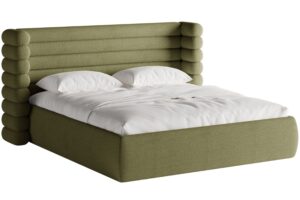 Micadoni Zelená bouclé dvoulůžková postel Mount 160 x 200 cm