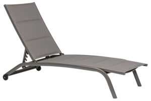 Bizzotto Šedohnědé hliníkové zahradní lehátko Cleopas