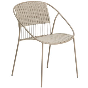 Kave Home Béžovošedá zahradní židle Atrani s výpletem