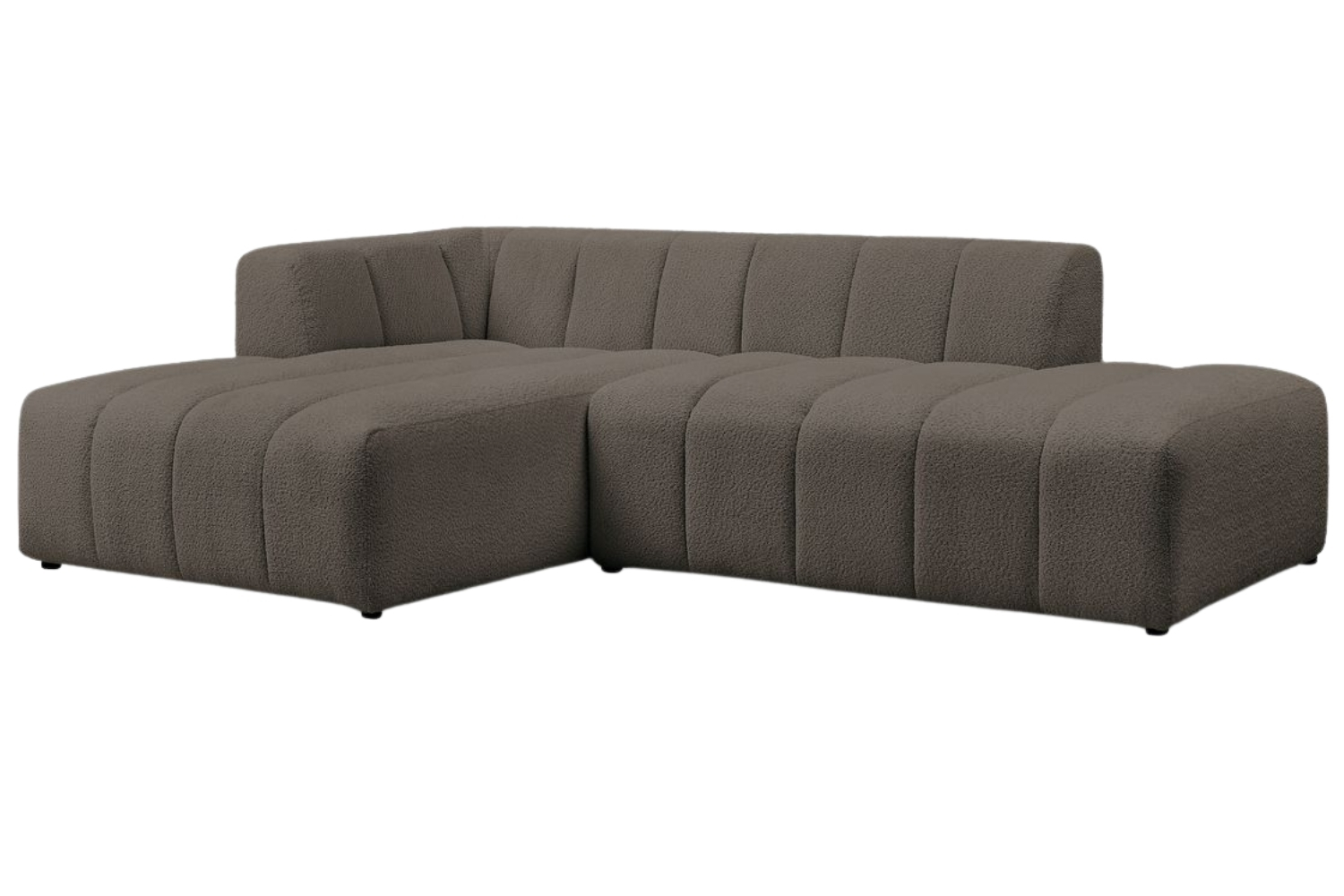 Bobochic Paris Hnědá bouclé rohová pohovka Annecy 262 cm