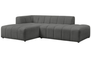 Bobochic Paris Tmavě šedá bouclé rohová pohovka Annecy 262 cm