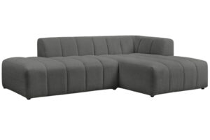 Bobochic Paris Tmavě šedá bouclé rohová pohovka Annecy 262 cm
