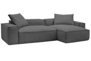 Bobochic Paris Tmavě šedá rohová pohovka Boheme 302 cm
