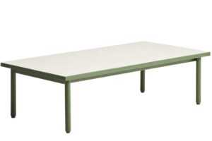 Kave Home Bílo-zelený zahradní stolek Maurina 61 x 122 cm