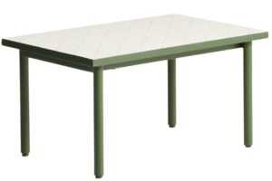 Kave Home Bílo-zelený zahradní odkládací stolek Maurina 50 x 80 cm