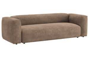 Micadoni Tmavě béžová sametová rozkládací pohovka Martina 264 cm