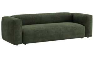 Micadoni Zelená sametová rozkládací pohovka Martina 264 cm