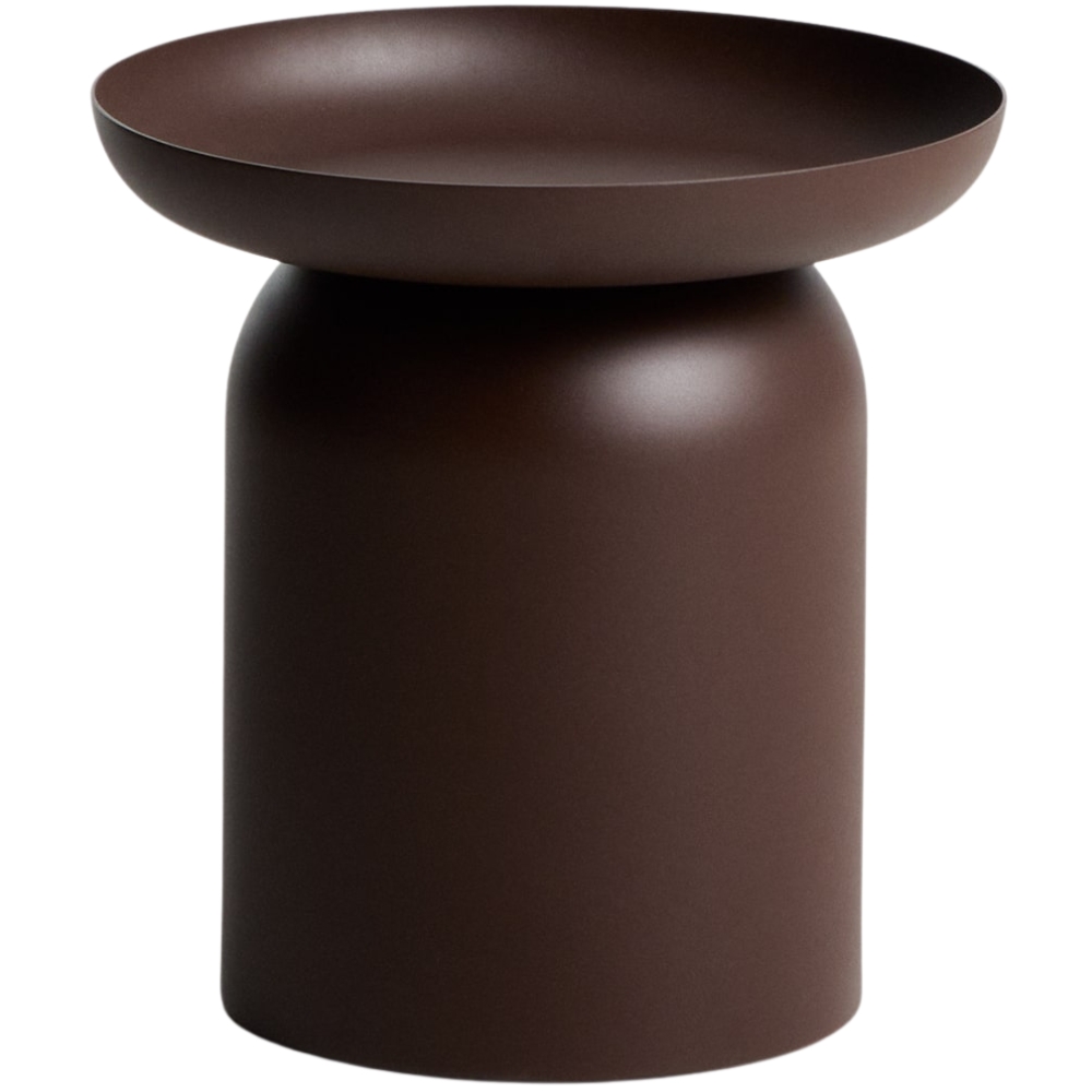 Kave Home Hnědý kovový zahradní stolek Arcola Ø 45 cm