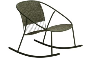 Kave Home Zelené zahradní houpací křeslo Atrani s výpletem