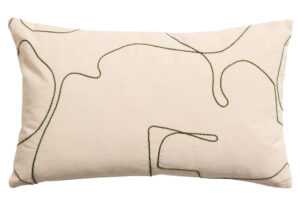 Kave Home Béžovo-zelený bavlněný povlak na polštář Dibel 30 x 50 cm