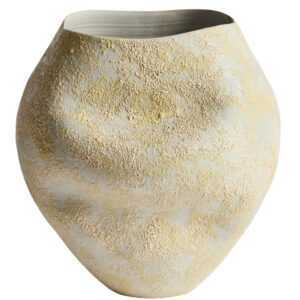 Kave Home Žlutá keramická váza Medira 36 cm