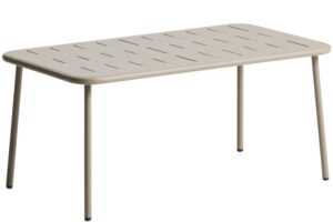 Kave Home Béžový kovový zahradní stůl Brai 180 x 90 cm