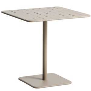 Kave Home Béžový kovový zahradní stůl Brai 70 x 70 cm