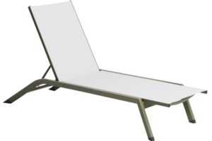 Kave Home Zeleno-bílé hliníkové zahradní lehátko Capraia