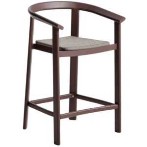 Kave Home Hnědá zahradní barová židle s výpletem Erice 65 cm