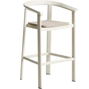 Kave Home Krémová zahradní barová židle s výpletem Erice 75 cm