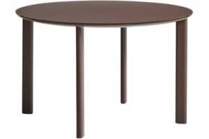 Kave Home Hnědý zahradní stůl Erice Ø 120 cm se skleněnou deskou