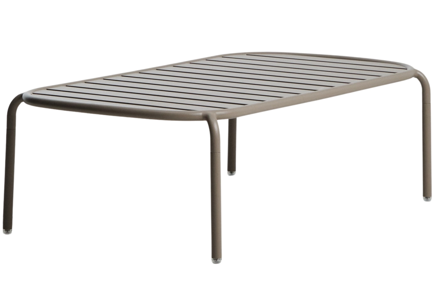 Kave Home Béžový kovový zahradní stolek Joncols 113 x 65 cm