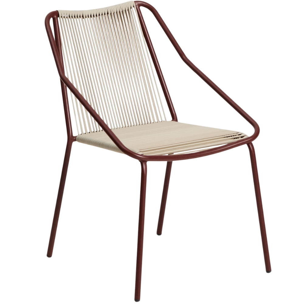 Kave Home Béžovo-červená zahradní jídelní židle Zivia