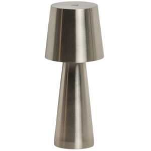 Kave Home Stříbrná kovová zahradní stolní LED lampa Arenys S