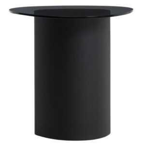 Kave Home Černý skleněný odkládací stolek Olir 48 x 47 cm