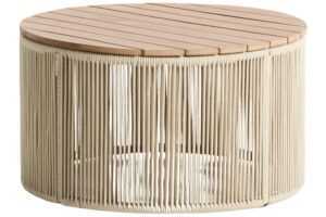 Kave Home Krémový zahradní stolek Dandara 70 cm